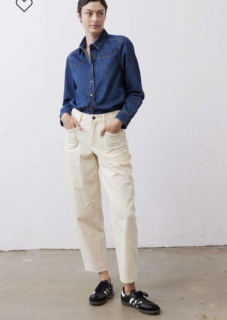 NWT Ruti The Slouchy Soft Twill Pants •2• Barrel Trouser Pant ECRU Cream $259
